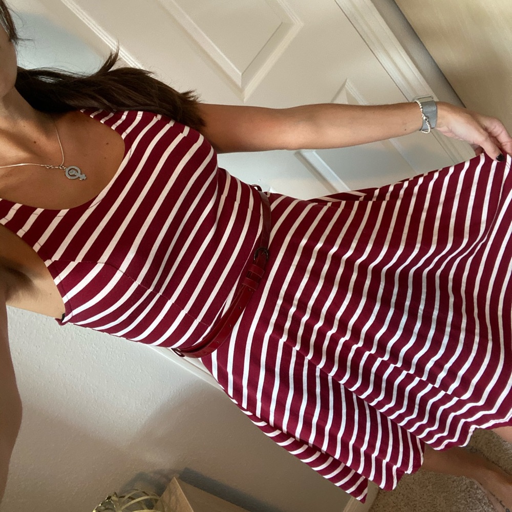 Papaya stripes red and white mini dress
